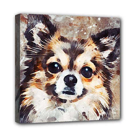 Chihuahua Dog Cute Pets Small Mini Canvas 8  X 8  (stretched) by Pakrebo