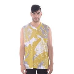 Ochre Yellow And Grey Abstract Men s Sportswear by charliecreates
