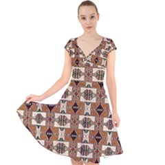 Nr 4 Cap Sleeve Front Wrap Midi Dress by ArtworkByPatrick
