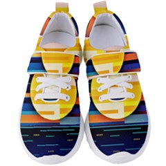 Background Abstract Horizon Women s Velcro Strap Shoes by Pakrebo