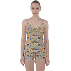 Crabs Pattern Tie Front Two Piece Tankini by Valentinaart