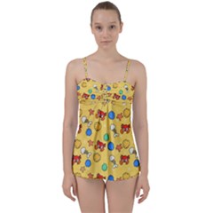 Crabs Pattern Babydoll Tankini Set by Valentinaart