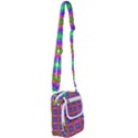 Groovy Purple Green Pink Square Pattern Shoulder Strap Belt Bag View1