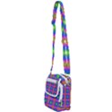 Groovy Pink Blue Yellow Square Pattern Shoulder Strap Belt Bag View2
