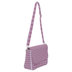 Argyle Light Red Pattern Shoulder Bag With Back Zipper by BrightVibesDesign
