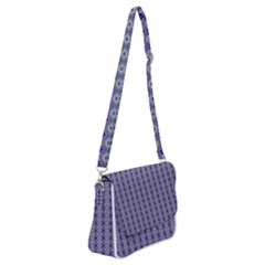 Ornate Oval Pattern Purple Green Shoulder Bag With Back Zipper by BrightVibesDesign