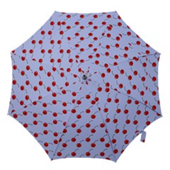 Kawaii Cherries Blue Pattern Hook Handle Umbrellas (small) by snowwhitegirl