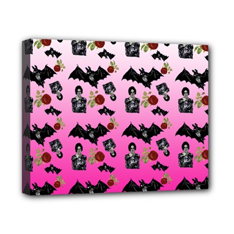 Pink Gradient Bat Pattern Canvas 10  X 8  (stretched) by snowwhitegirl
