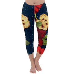 All Good Things - Floral Pattern Capri Winter Leggings  by WensdaiAmbrose