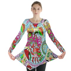 Supersonic Volcanic Splash Long Sleeve Tunic  by chellerayartisans