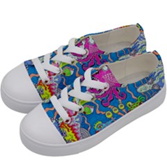 Supersonic Volcanic Fish Sonar Submarine Kids  Low Top Canvas Sneakers by chellerayartisans