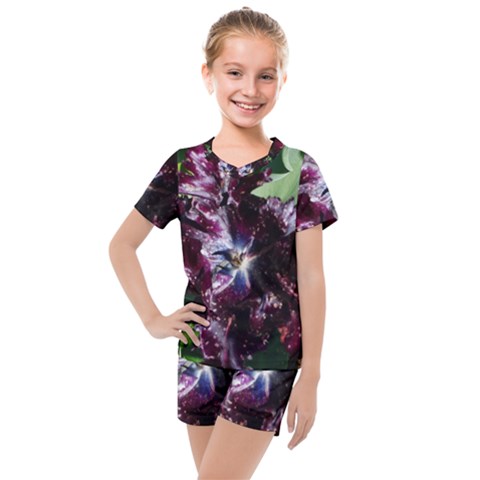 Galaxy Tulip Kids  Mesh Tee And Shorts Set by okhismakingart