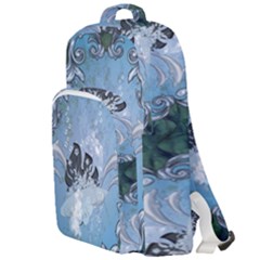 Surfboard With Dolphin Double Compartment Backpack by FantasyWorld7