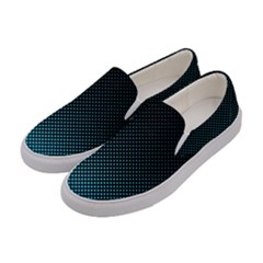 Sharp - Turquoise Halftone Women s Canvas Slip Ons by WensdaiAmbrose