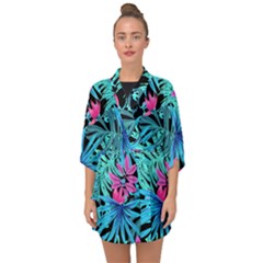 Leaves  Half Sleeve Chiffon Kimono by Sobalvarro