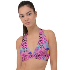 Leaves Halter Plunge Bikini Top by Sobalvarro