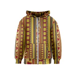Traditional Africa Border Wallpaper Pattern Colored 4 Kids  Zipper Hoodie by EDDArt