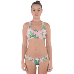 Vintage Plant Seamless Pattern Vectors 06 Cross Back Hipster Bikini Set by Sobalvarro