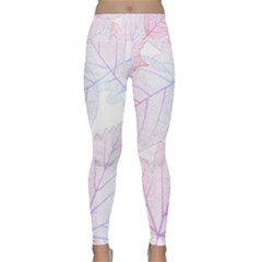 Beautiful Autumn Leaves Vector Seamless Pattern 02 Lightweight Velour Classic Yoga Leggings by Sobalvarro