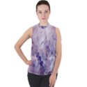 Americana Abstract Graphic Mosaic Mock Neck Chiffon Sleeveless Top View1