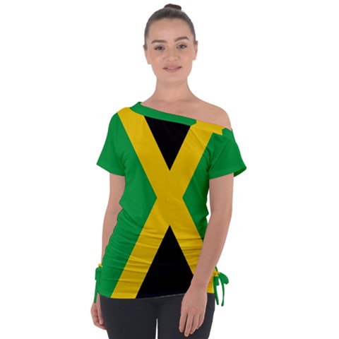 Jamaica Flag Tie-up Tee by FlagGallery
