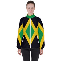 Jamaica Flag Women s High Neck Windbreaker by FlagGallery