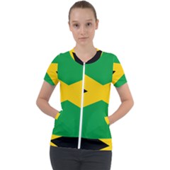 Jamaica Flag Short Sleeve Zip Up Jacket by FlagGallery