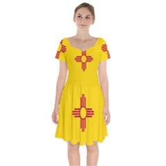 New Mexico Flag Short Sleeve Bardot Dress by FlagGallery