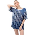 Abstract Architecture Azure Oversized Chiffon Top View1