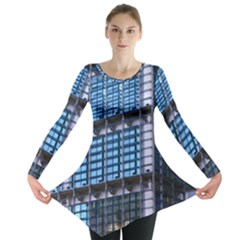 Abstract Architecture Background Long Sleeve Tunic  by Pakrebo