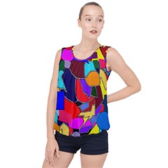 Crazycolorabstract Bubble Hem Chiffon Tank Top by bloomingvinedesign