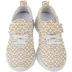 Graphic Mughal Pattern Jali Jaali Kids  Velcro Strap Shoes by Pakrebo