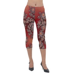 Fractal Rendering Pattern Abstract Lightweight Velour Capri Leggings  by Pakrebo