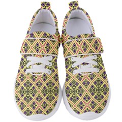 Seamless Wallpaper Geometric Yellow Women s Velcro Strap Shoes by Pakrebo