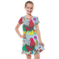 Supersonic Key West Gypsy Blast Kids  Cross Web Dress by chellerayartisans