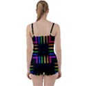 Neon Light Abstract Pattern Tie Front Two Piece Tankini View2