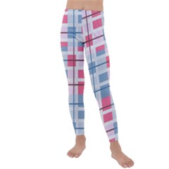 Fabric Textile Plaid Kids  Lightweight Velour Leggings by HermanTelo