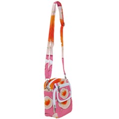 Omelette Heart Pink Valentine Shoulder Strap Belt Bag by Bajindul