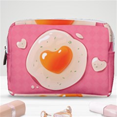 Omelette Heart Pink Valentine Make Up Pouch (medium) by Bajindul