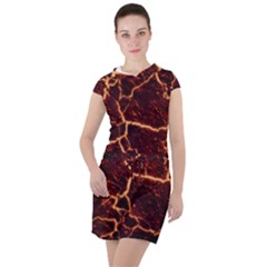 Lava Fire Drawstring Hooded Dress by Bajindul