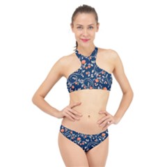 Midnight Florals High Neck Bikini Set by VeataAtticus