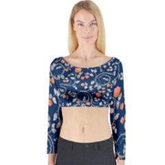 Midnight Florals Long Sleeve Crop Top by VeataAtticus