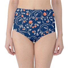 Midnight Florals Classic High-waist Bikini Bottoms by VeataAtticus