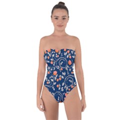 Midnight Florals Tie Back One Piece Swimsuit by VeataAtticus