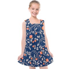 Midnight Florals Kids  Cross Back Dress by VeataAtticus