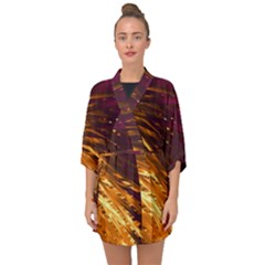 Lines Curlicue Fantasy Colorful Half Sleeve Chiffon Kimono by Bajindul