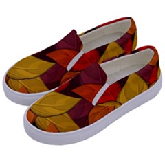 Flower Background Flower Design Kids  Canvas Slip Ons by Pakrebo