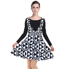 Geometric Tile Background Plunge Pinafore Dress by Bajindul