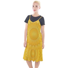 Wave Lines Yellow Camis Fishtail Dress by HermanTelo
