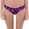 Dark Botanical Motif Print Pattern Reversible Hipster Bikini Bottoms View3